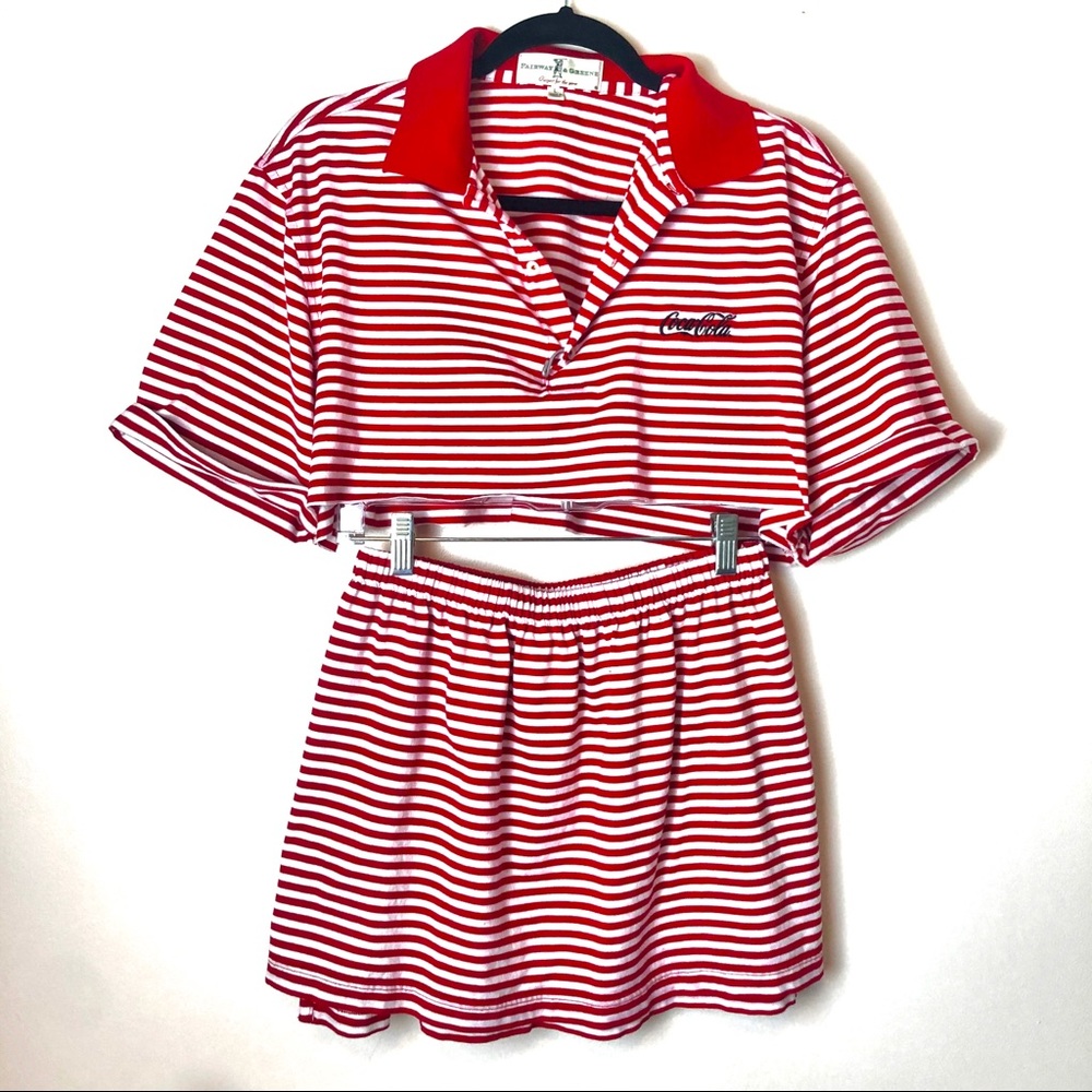 Handmade Vintage Rework Coca-cola Two Piece Set